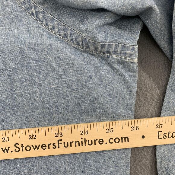 Ralph Lauren Shirt Mens XL Denim Classic Fit Button Down Chambray Red Pony Logo - Picture 9 of 16